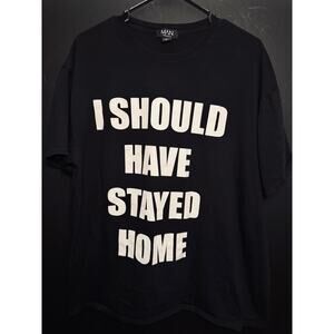 BoohooMAN "I should have stayed home" oversized T-Shirt